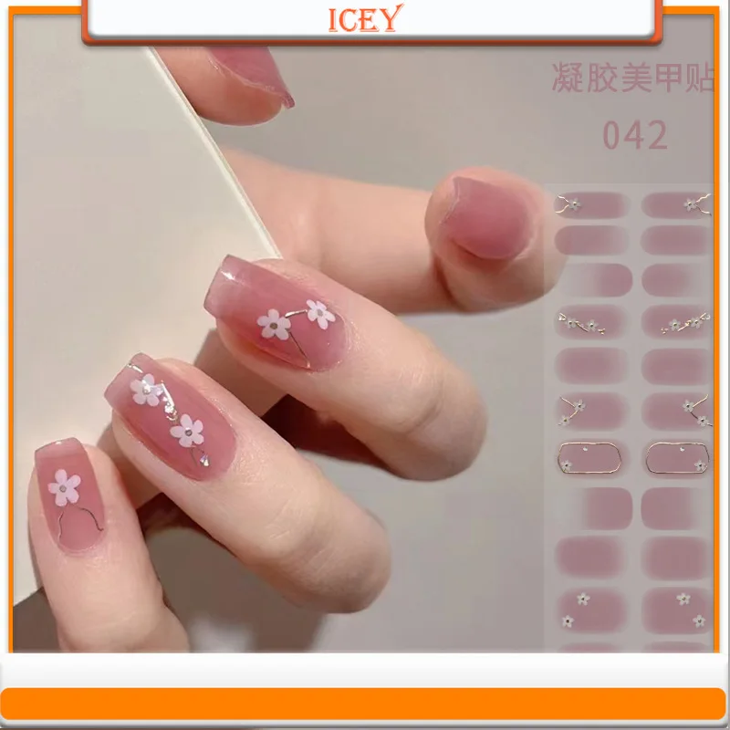 

Icey Beauty 1set Halo Dye Nail Enhancer Full Stick Bake Free Gel Nail Sticker