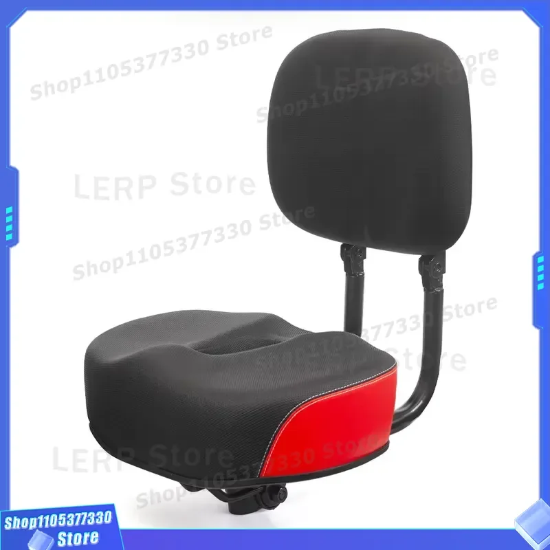 Wide Bicycle Seat Cushion with Backrest Comfortable Large Saddle for Electric Bikes Tricycles Commuter and Stationary Cycling