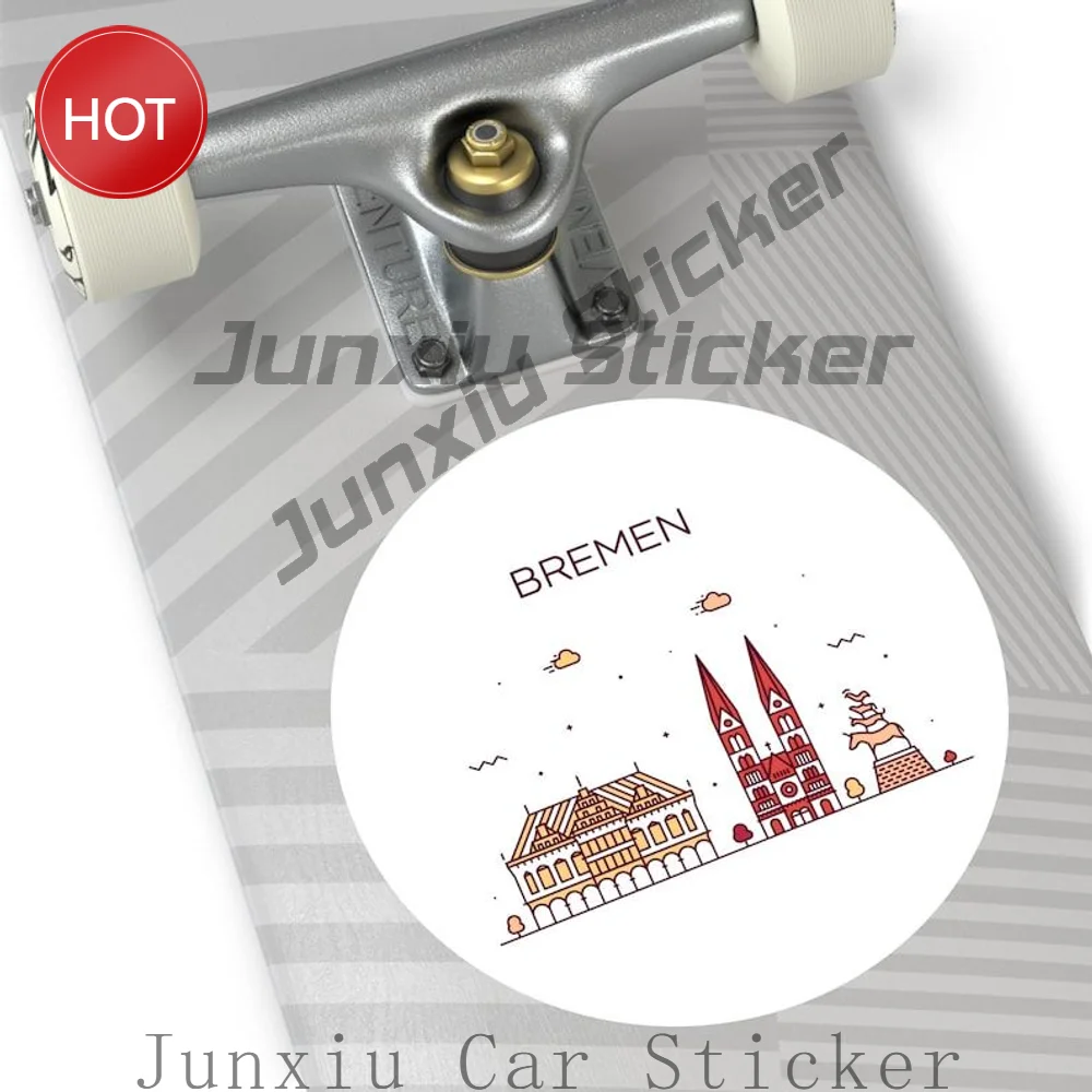 Bremen Germany City Skyline Water Resistant PVC Vinyl Sticker For Car Body And Laptop Travel Souvenir Decoration Decal