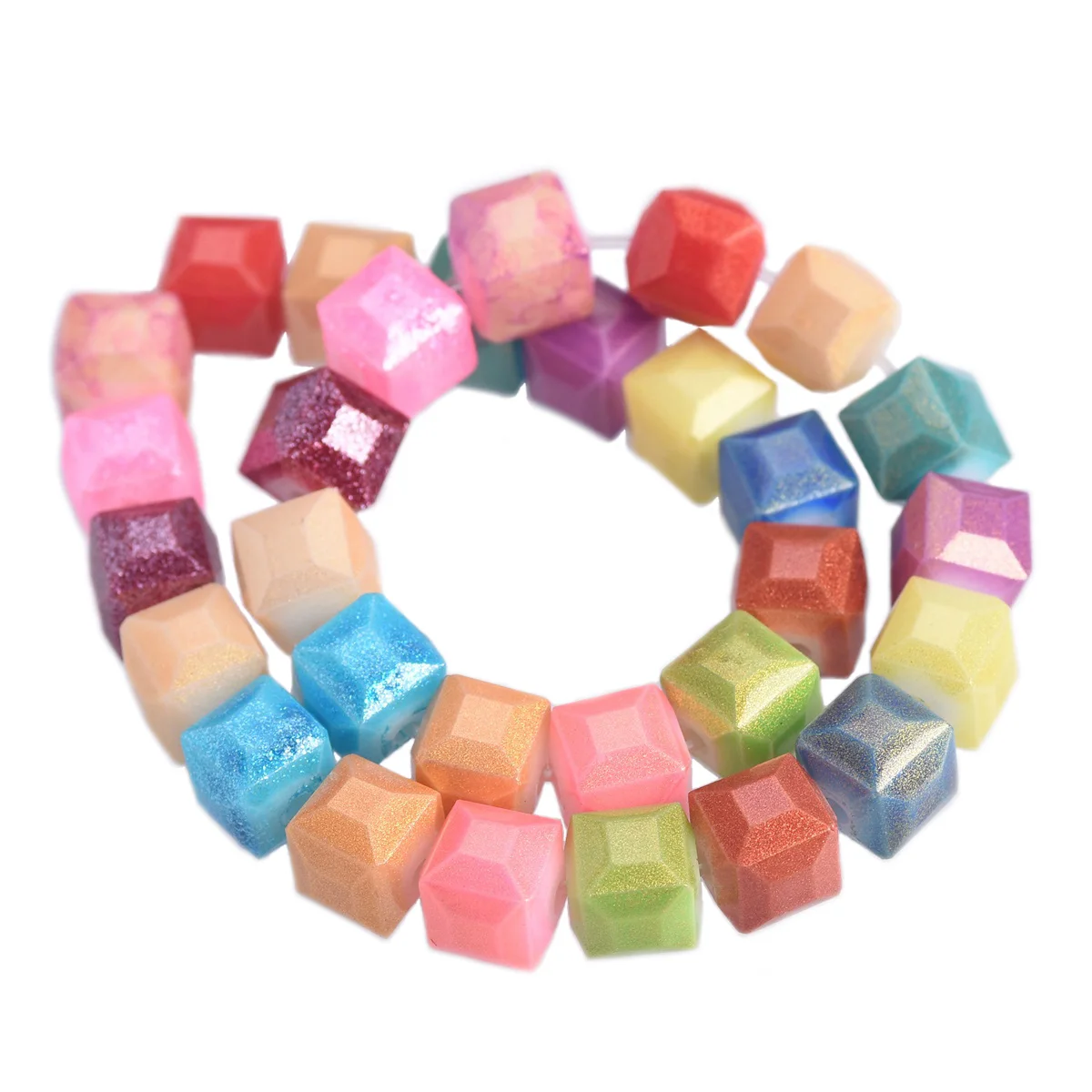 

Foil Coated Cube Square Faceted 4mm 6mm 8mm Opaque Glass Loose Crafts Beads Wholesale lot for Jewelry Making DIY Craft Findings