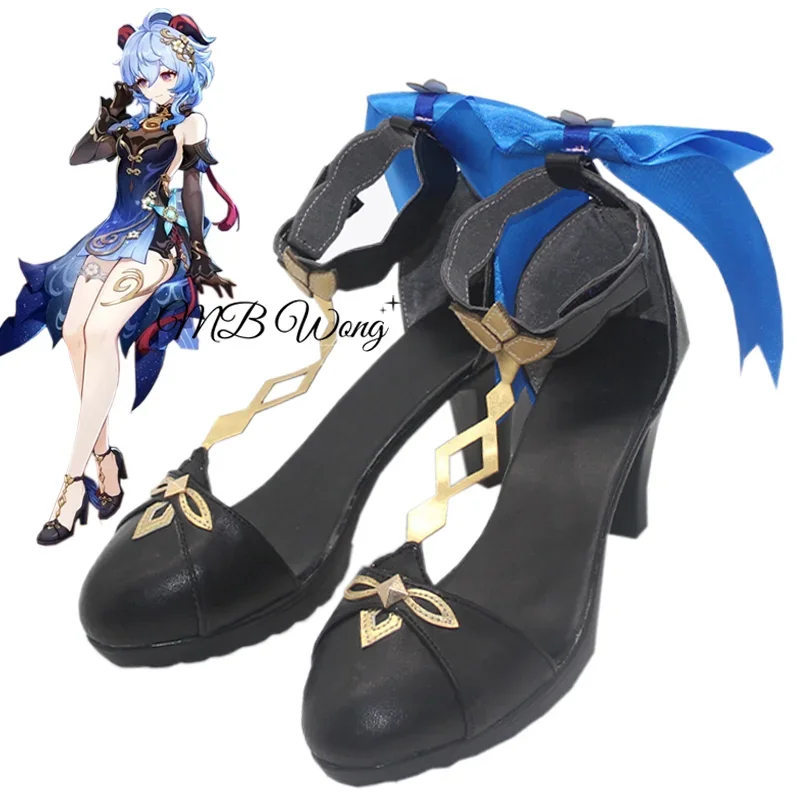 

Game Genshin Impact Ganyu Cosplay Shoes Twilight Blossom Cosplay High Heeled Role Play Halloween Carnival Women Men Costume