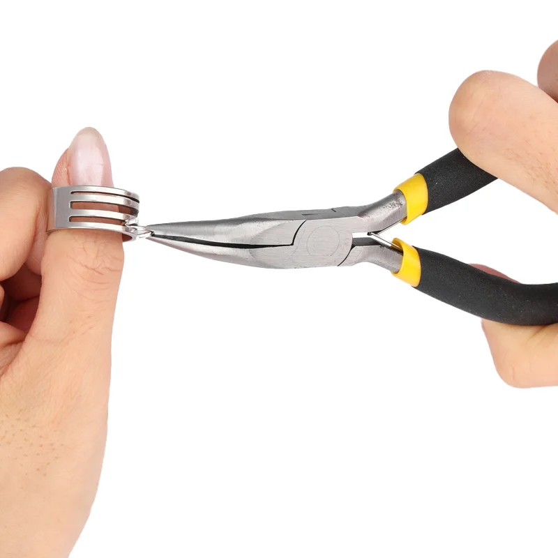 6PCS Jewelry Pliers Set, Needle Nose, Chain Nose & Round Nose Pliers, Tweezers & Open Rings for DIY Jewelry Making & Repair