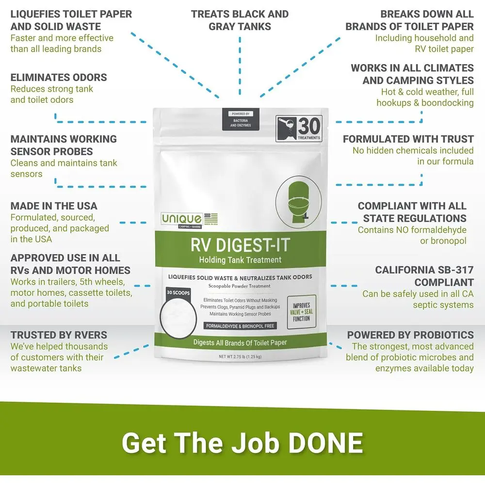 معالجة المرحاض RV Digest-It Classic Powder RV - معالجة ذات قيمة مركزة - يزيل الرائحة، ويزيل النفايات ويمنع الإحساس #3