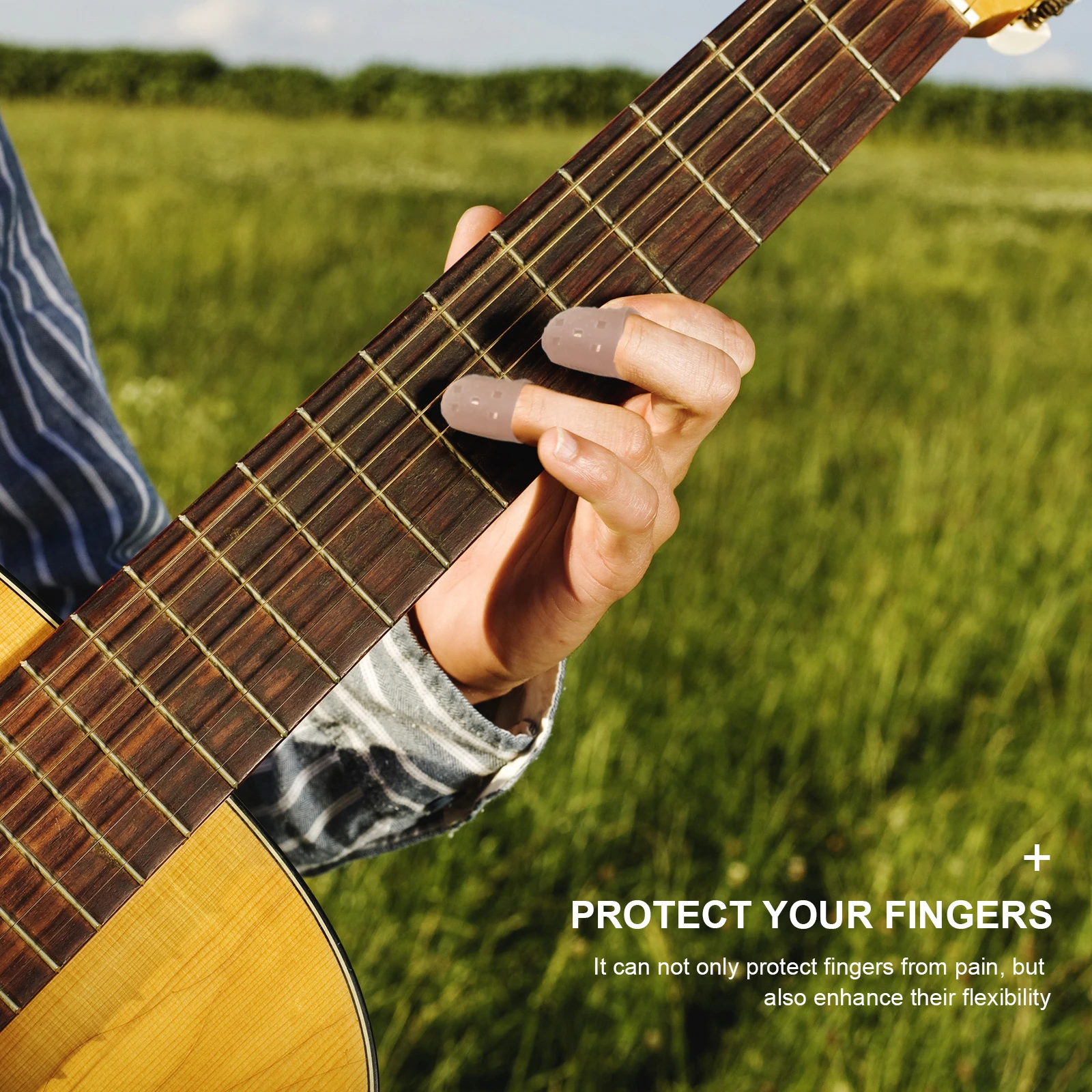 

25pcs Guitar Fingertip Cover Silicone Finger Protector Lightweight Breathable Guitar Finger Guard For Musical Instruments