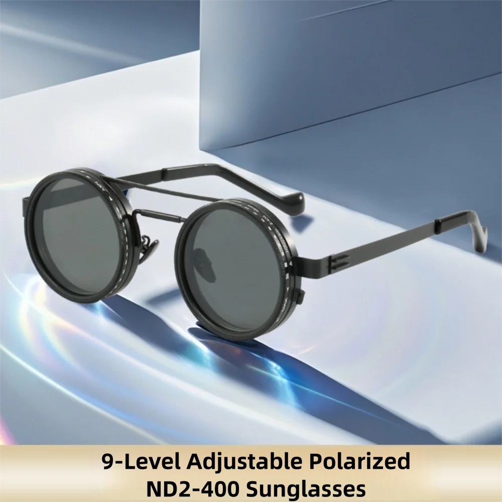 

New ND2-400 Adjustable Dimming Glasses 9 Level ND Filter Fishing Sunglasses With Glasse Case UV400 Sun Glasses Driving