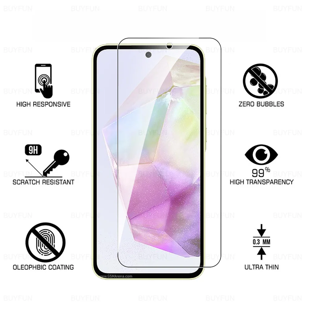 Cubierta completa de vidrio templado para Samsung Galaxy, Protector de pantalla para Samsung Galaxy A35 5G Samsung A55 A25 A15 A05s A05 4G A 35 55 15 25 05 s 05, 1 A 4 unidades