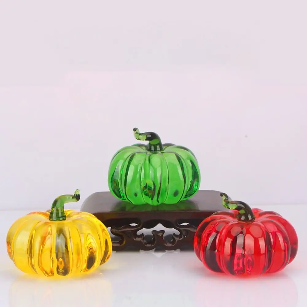 Gift Exquisite Crystal Pumpkin Figurine Sparkly Creative Glass Pumpkin Collectibles Creativity Luxury Pumpkin Statue Office