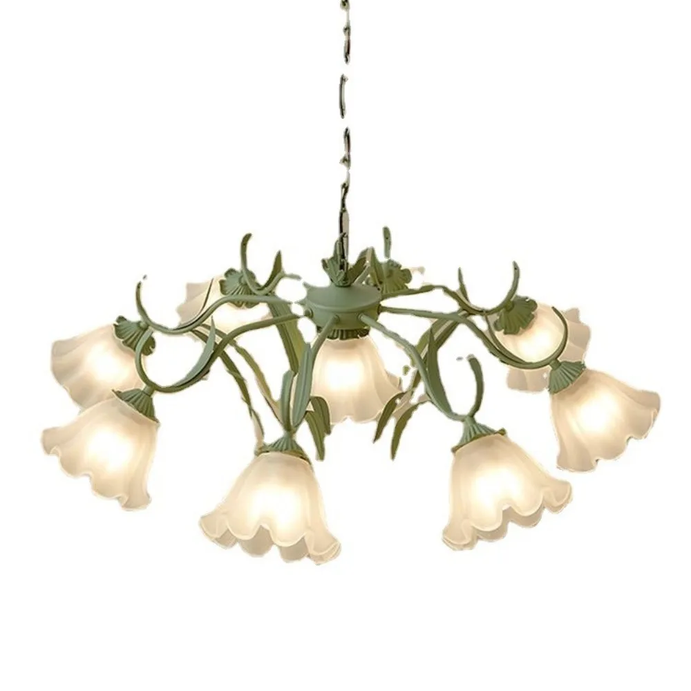 

Pastoral Style Decorative Lamp Retro Style Dining Room Bedroom Study Lamp Led Lily of The Valley Flower Chandelier