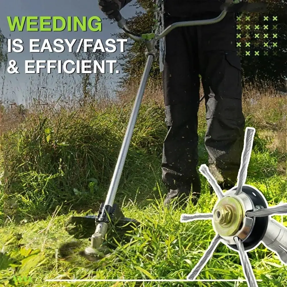 

New 1Pcs Steel Wire Wheel Lawn Mower Head Removal Moss Rust 6 inch Weed Brush Head Brush Disc Universal Grass Trimmer Head