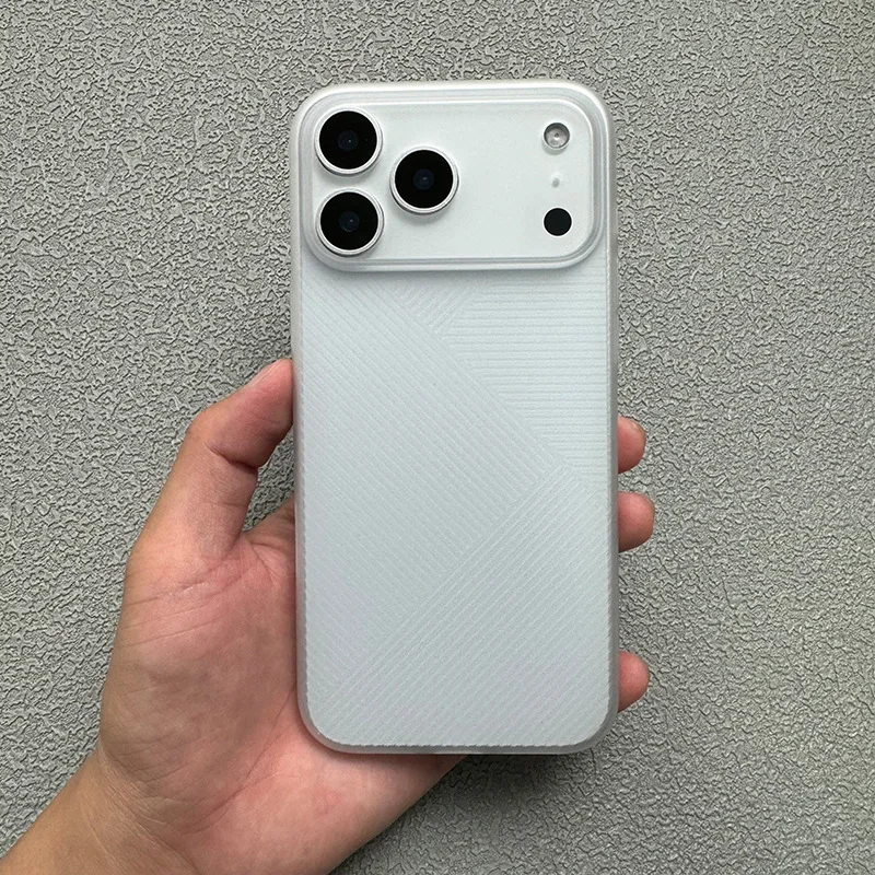 Luxuriöse matte, ultradünne Hülle mit geometrischer Textur für iPhone 17, 16, 15, 14 Pro Max, 17 Air – stoßfeste, durchscheinende Panzerhülle für Herren – Detail 23