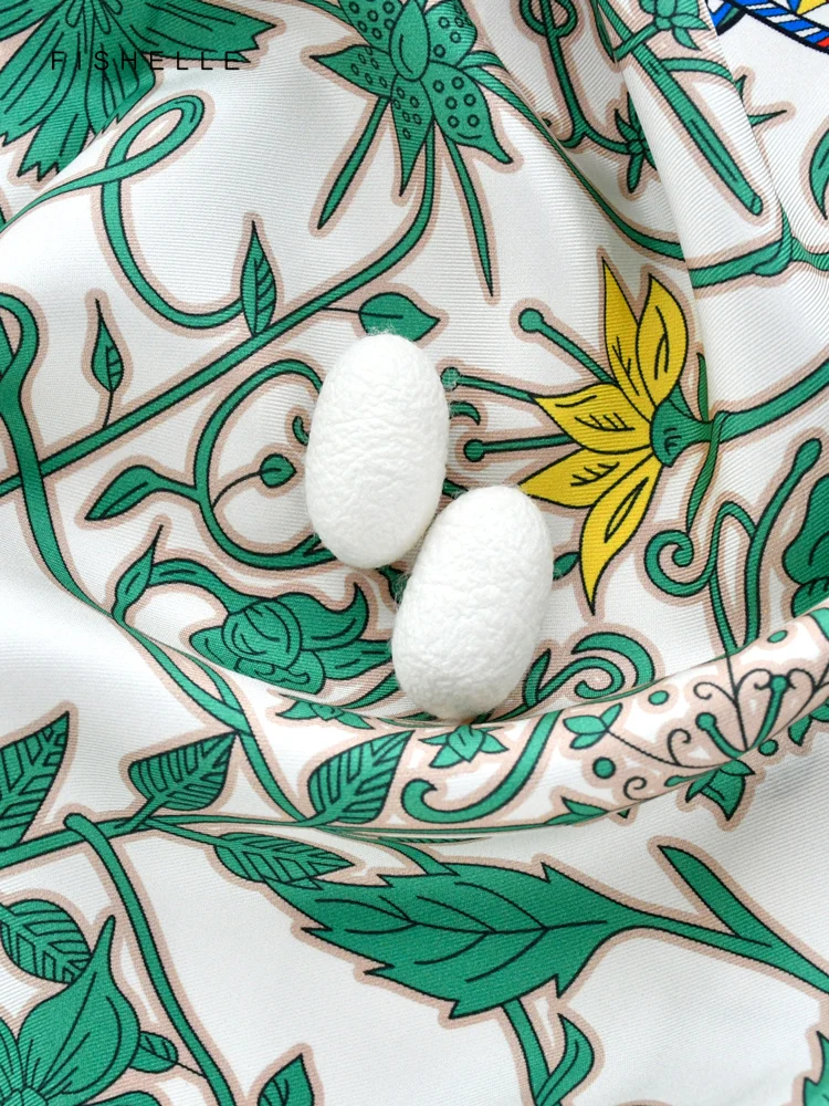 Nueva bufanda de seda de 100% de leopardo verde, chal de sarga para mujer, Bandana Hijab, regalos de lujo, diadema para mujer, bufandas, pañuelo de 90CM