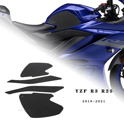 Imagen 1 del producto Almohadilla protectora de tanque de combustible para Yamaha, pegatinas laterales de tracción de Gas, para YZF R3 R25 YZF-R3 2019 - 2023 2020