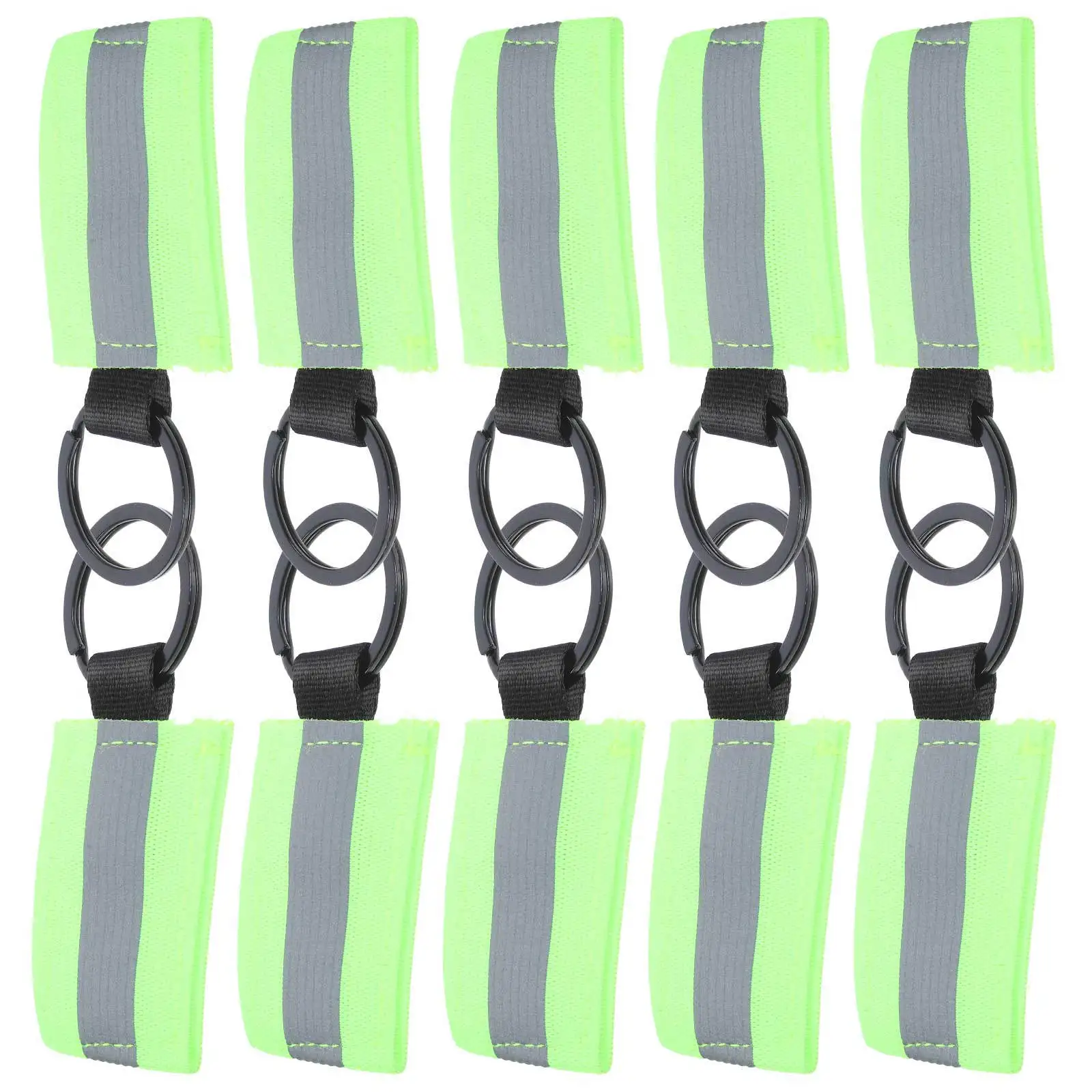 

10Pcs Reflective Backpack Keychains Easy Install Safety Gear Pendant Reflective Strips for Bags Keys Outdoor Activities
