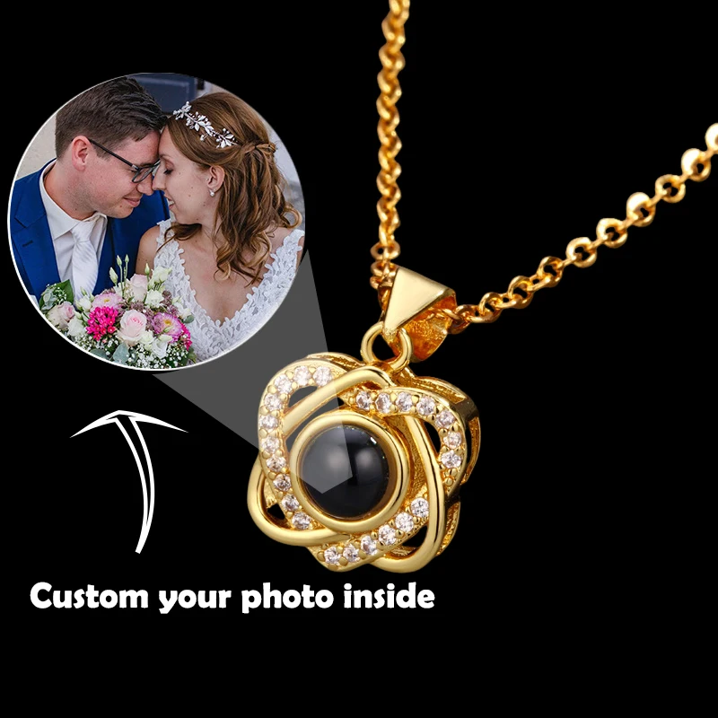 

Personalized Photo Projection Nekclace Custom Photo Flower Shaped photo Necklace Cat Paw Pendant Memorial Gifts 2025