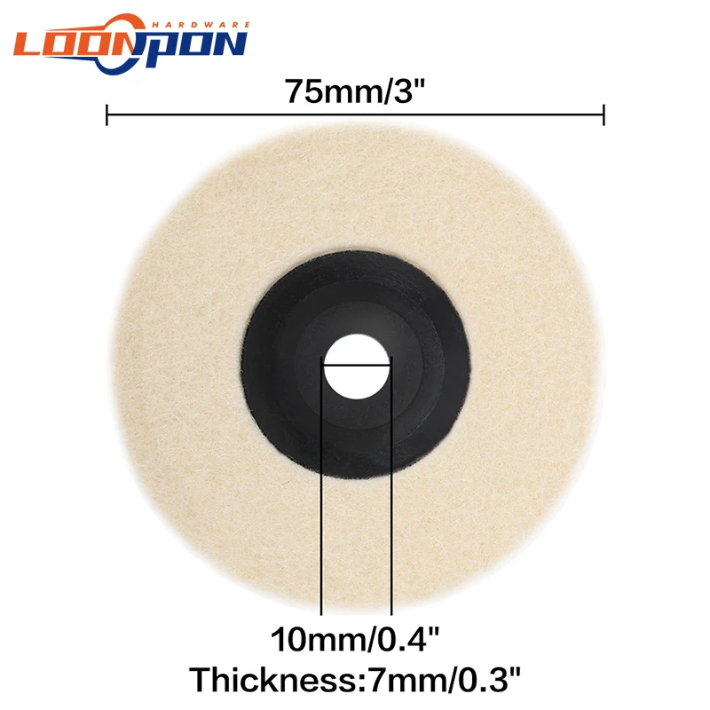 1pc 50mm/75mm lã polimento roda almofadas ângulo moedor roda feltro disco de polimento para metal mármore vidro cerâmica