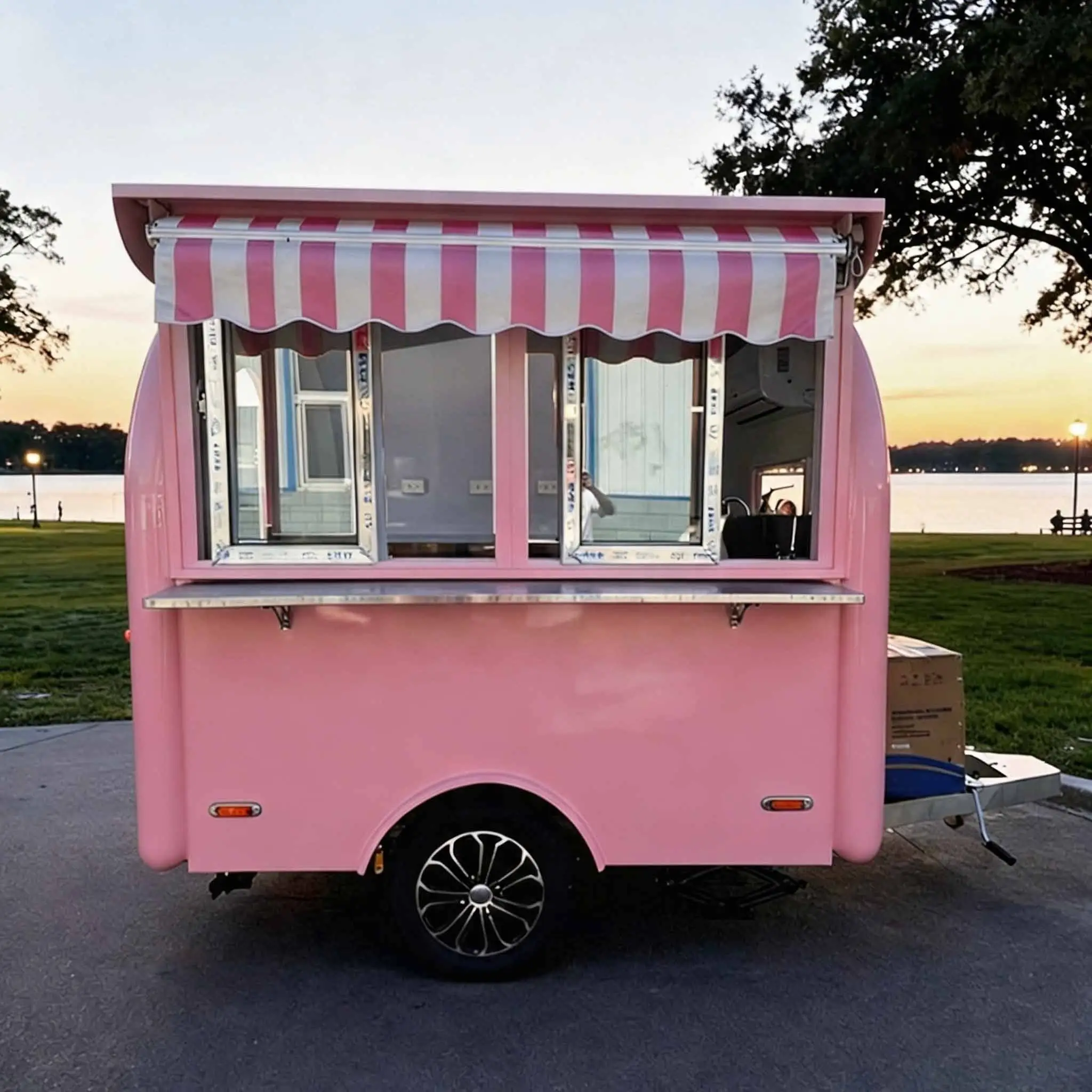 Wholesale Mobile Trailer Manufacturer Customized Mini Cute Bar Set Food Trailer Franchise Cheap Outdoor Travel Trailer
