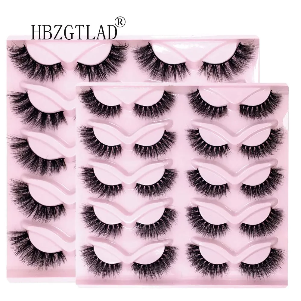 5/10 أزواج الرموش رموش بالمنك سميكة الطبيعية طويلة الرموش الصناعية ثلاثية الأبعاد المنك جلدة عالية الحجم لينة رموش درامية ماكياج