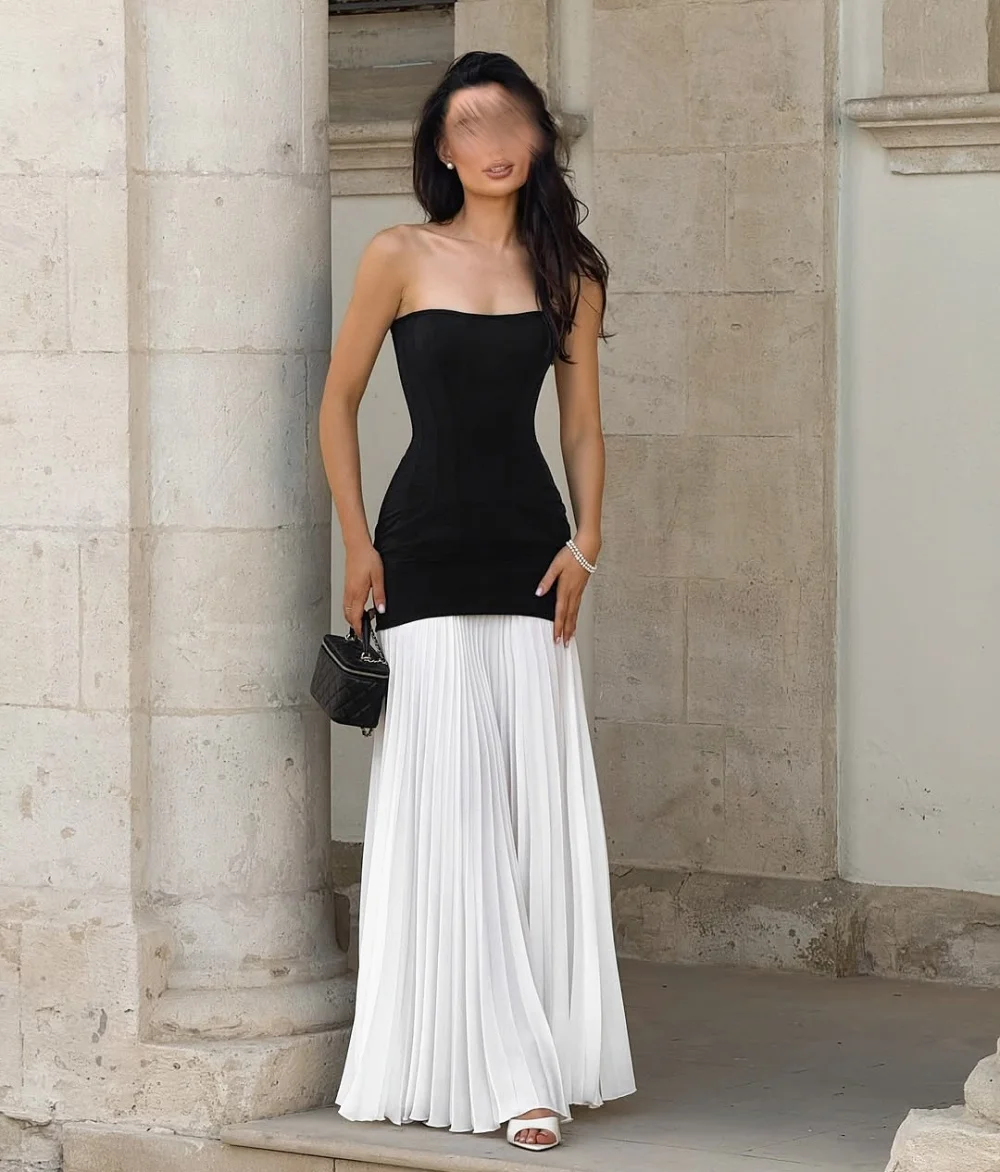 

Customized Jersey Pleat Strapless Trumpet Long Dresses Bespoke Occasion Wedding Party Gown Simple Elegant Sizes Available