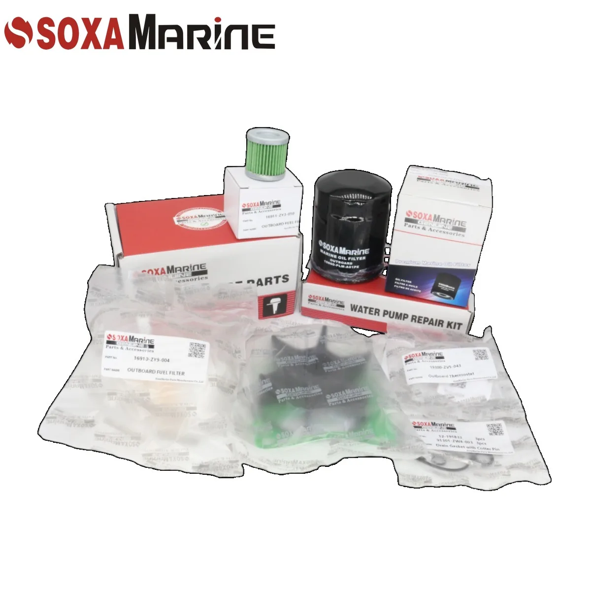 

Maintenance Kit For Honda 75 90 HP BF75D BF90D Marine Outboard Water Pump Repair with Thermostat Fuel Oil Filter Drain Gasket