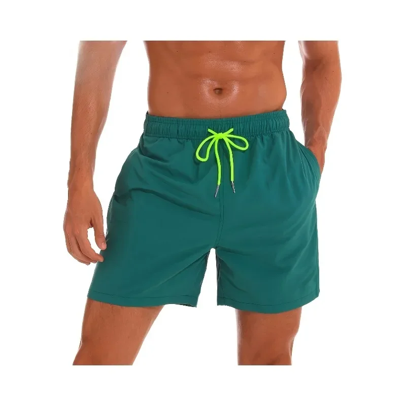 Men's summer quick-drying casual beach pants with inner mesh lining, anti-light launching, seaside surf shortsqvv