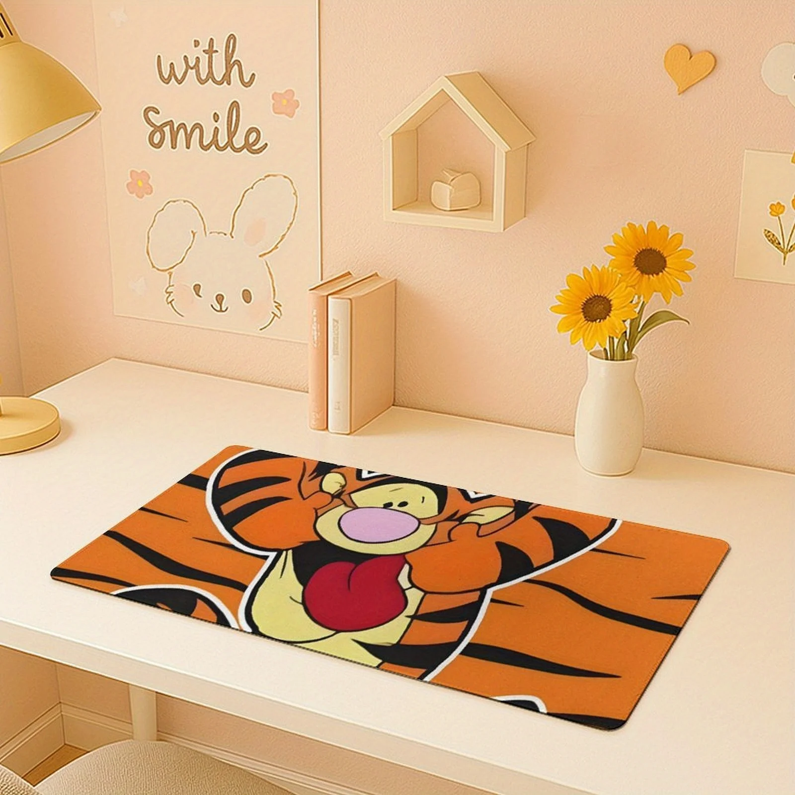 لوحة ماوس كبيرة من Winnie the Pooh & Tigger - حصيرة مكتب مطاطية غير قابلة للانزلاق للاستخدام المنزلي في المكتب والألعاب والمنزل - تصميم كرتوني لطيف مع #2