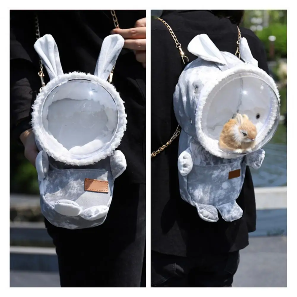 Hamster Carrying Bag Multiple Pockets Metal Chain Soft Small Pet Guinea Pig Travel Backpack Pet Supplies Breathable Portable