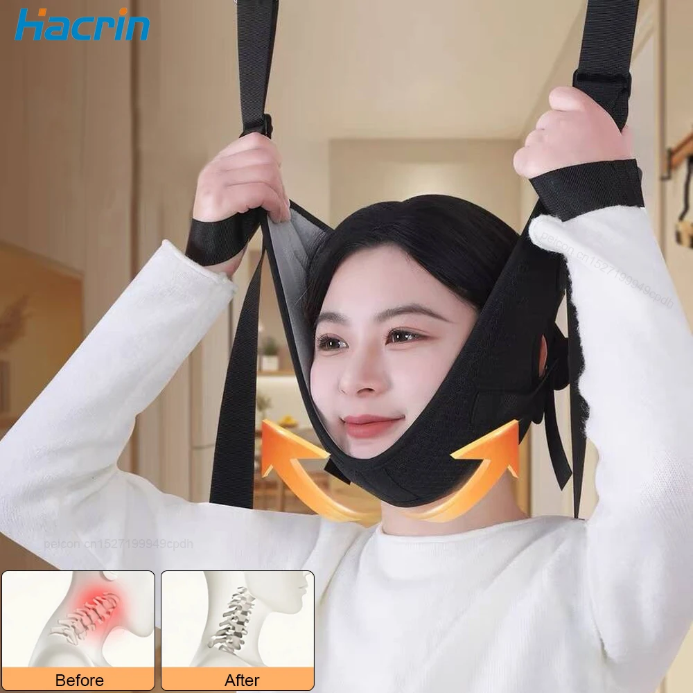 Cervical Neck Traction Device Portable Adjustable Neck Stretcher for Neck Pain Relief Spine Alignment Posture Correction