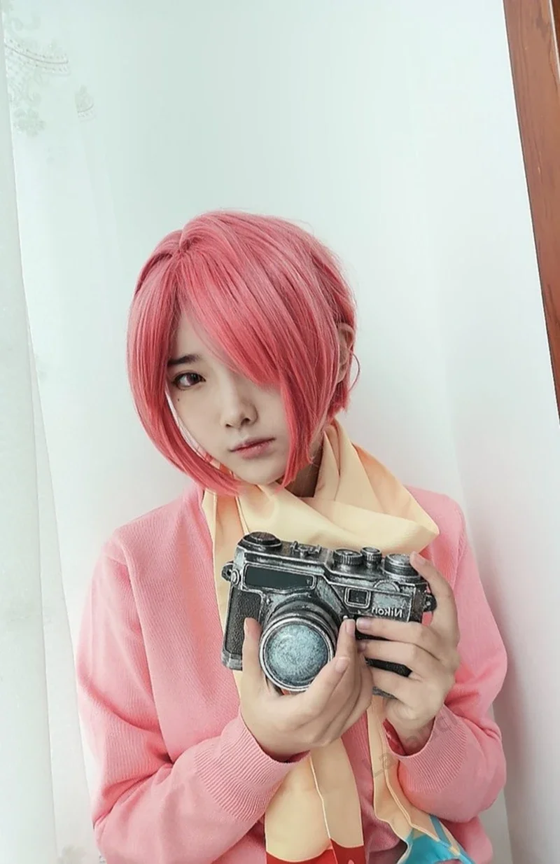 أزياء كوسبلاي ميتسوبا سوسوكي التأثيرية أنيمي Jibaku Shounen المرحاض ملزمة Hanako كون أزياء تنكرية شعر مستعار وردي موحد