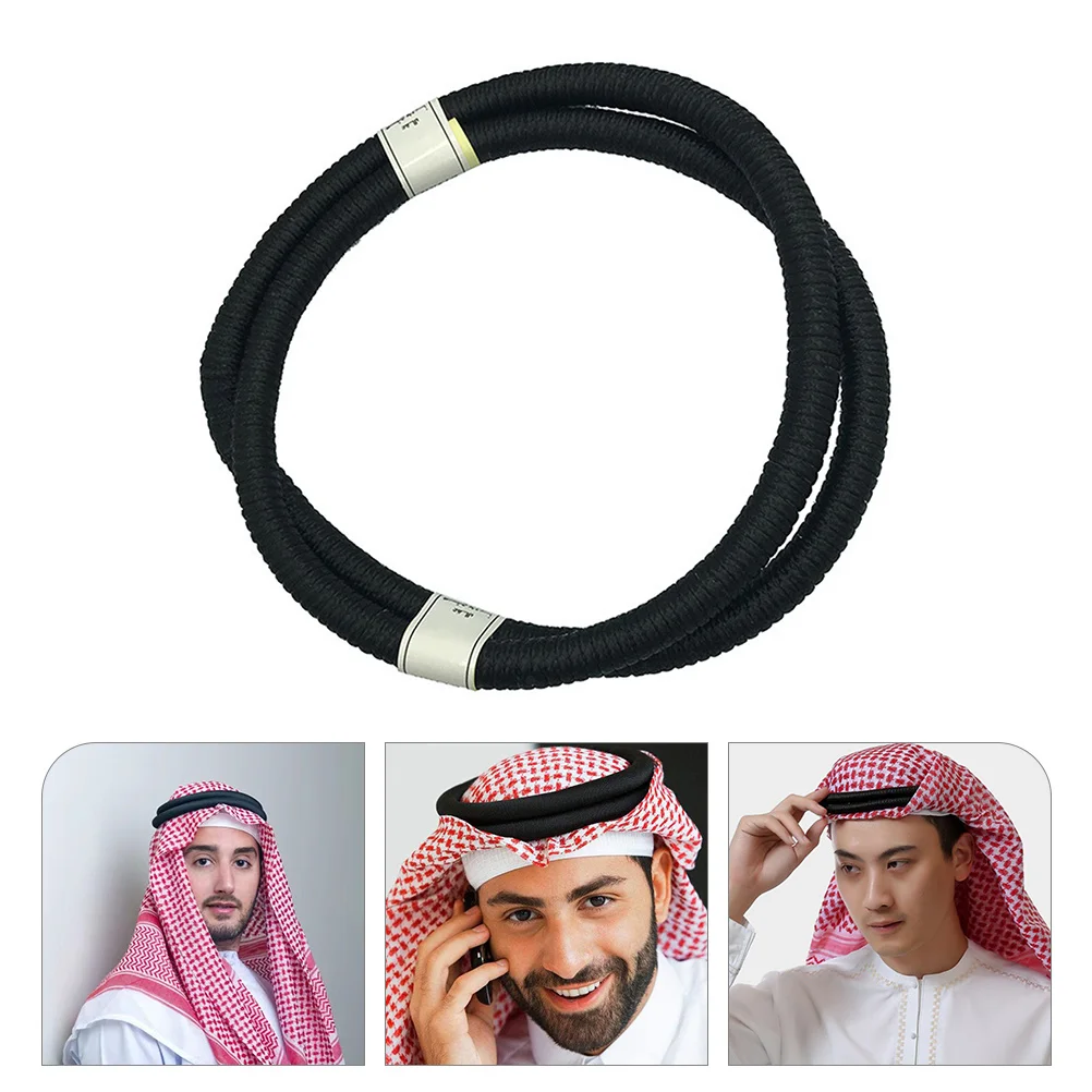 Saudi Men's Hairband Arabian Costume Accessory Head Scarf Headband Middle East Headwear Pu Rope Eastern