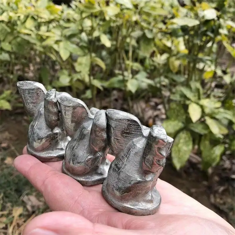 Natural Pyrite Gargoyle Carving Animal Handicraft Healing Fengshui Exorcism Ornament Gem Gift Decoration 1pcs
