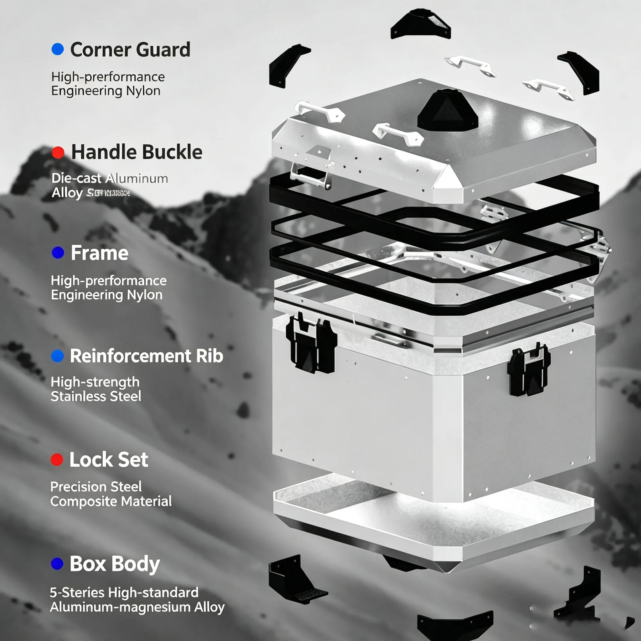 GSADV Motorcycle Side Box for 2026 Moto Morini X-CAPE1200 46L Aluminum Alloy Quick Release Waterproof Cases Storage Tail Box