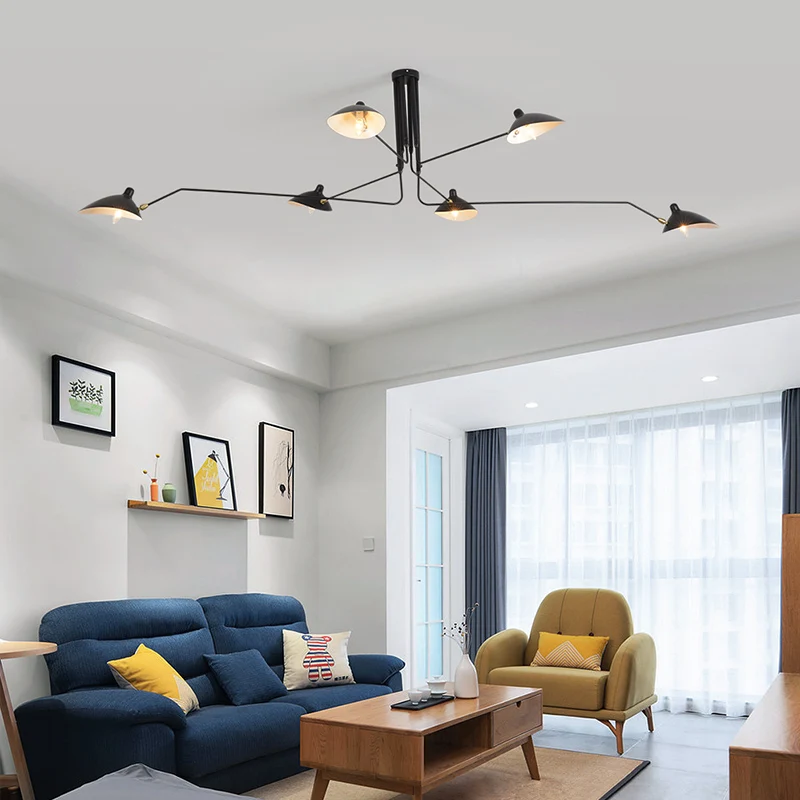 

Serge Mouille Chandelier Nordic style spider light for Living Room Bedroom Industrial Home Lighting Art Deco loft light