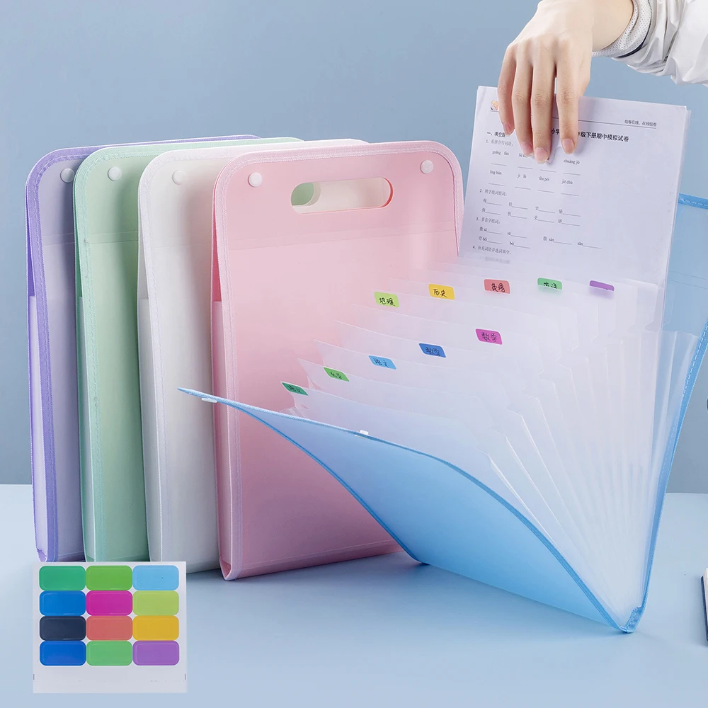 Multi-Compartment Labeled Accordion File Organizer for A4 Paper Home And Office Use Receipts Storage