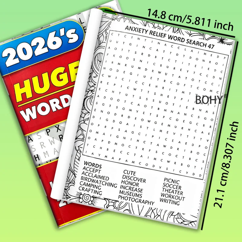 1 Book of Adult Stress Relief and Word Finding Puzzle Games, A Massive English Vocabulary Question Bank Totaling 94 Pages