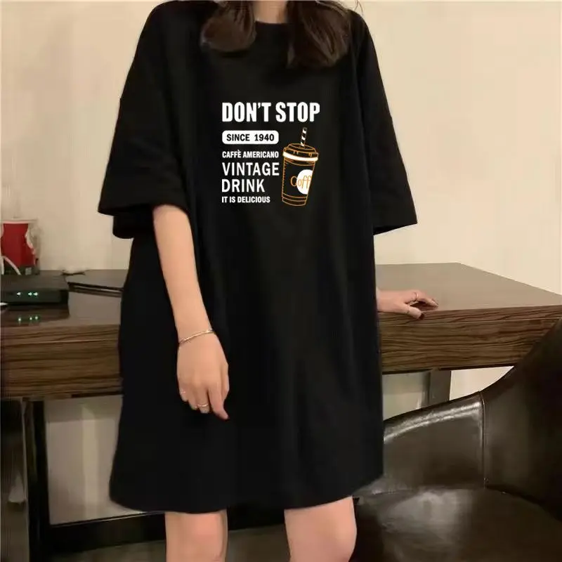 

Summer New Simplicity Loose T Shirts O-Neck Short Sleeve All-match Solid Printing Letter Tops Tees Casual Fashion Women Clothing