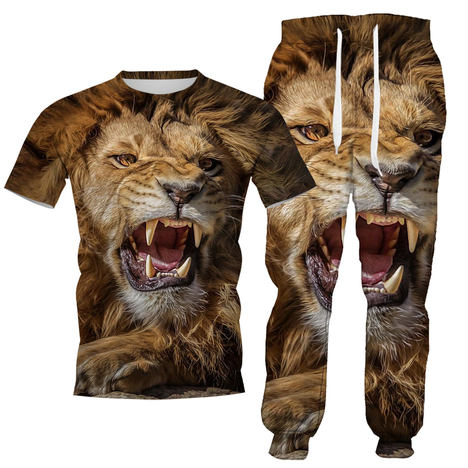 

HX Fashion Mens Clothing Set Animals Lion 3D Printed Vest T-shirts Shorts Sweatshirts Hoodies Pants Tracksuits Dropshipping