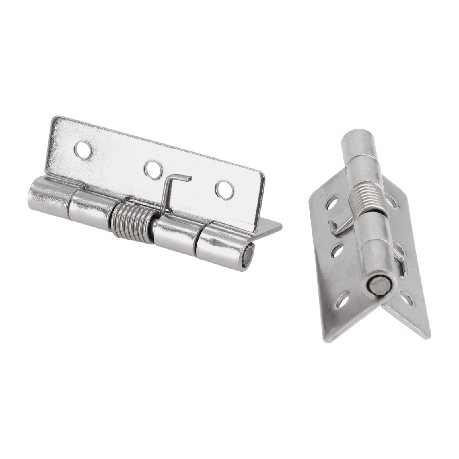 2pcs Self Closing Stainless Steel Silver Spring Door Hinge Hardware 1/1.5/2/2.5/3Inch Household Hardware