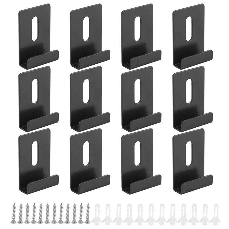 12 Pcs   Wide Channel Heavy Mirror Brackets Hanging Holders Kit For Frameless Mirror