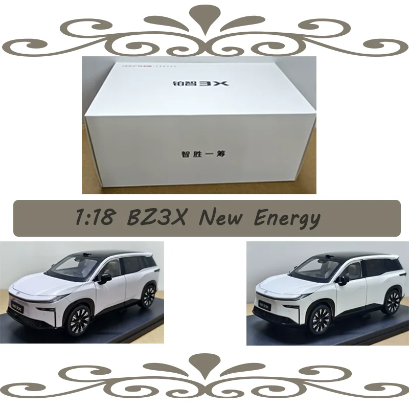 Diecast 1:18 BZ3X New Energy Alloy Car Model Static Display Desktop Creative Souvenir Toy Adult Gift Collectibles