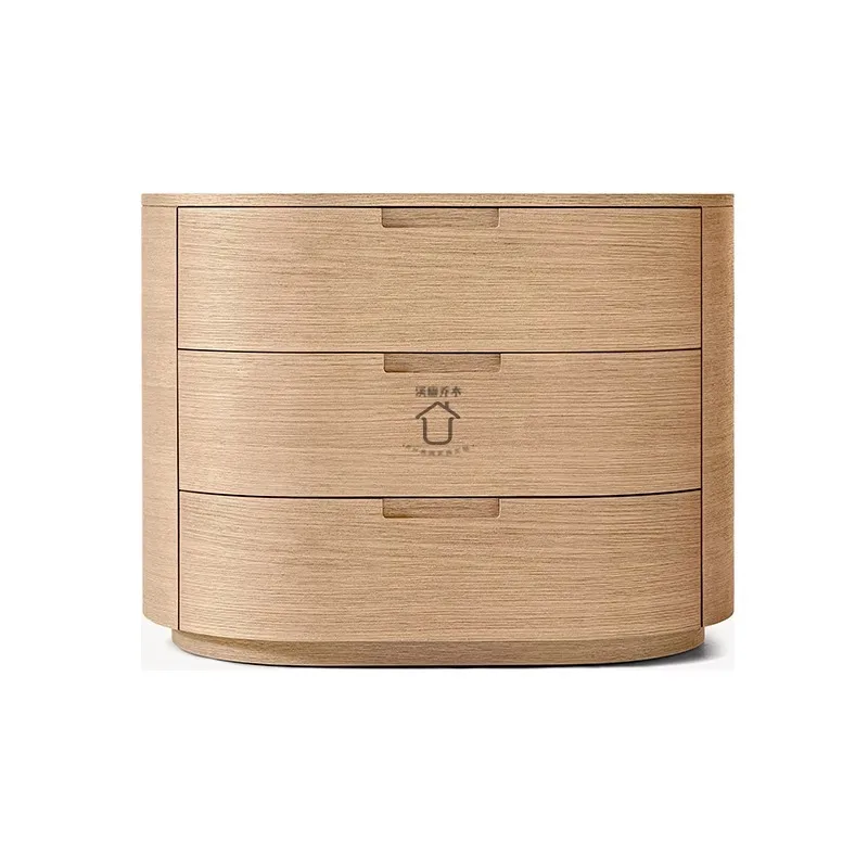 

RH Solid Wood Minimalist Nightstand Bedroom Creative Three-drawer Locker Retro Corner Cabinet Bedside Storage Cabinet Customized