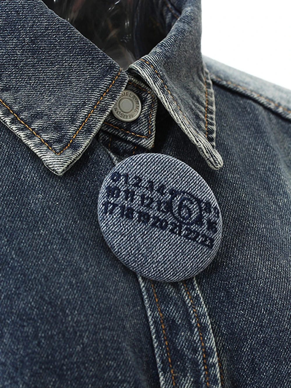 Modphy Losse Dames Tie-Dye Denim Lange Shirts 2025, Herfst Knop Single Breasted Blouse Bovenkleding Nieuwe Mode Tij