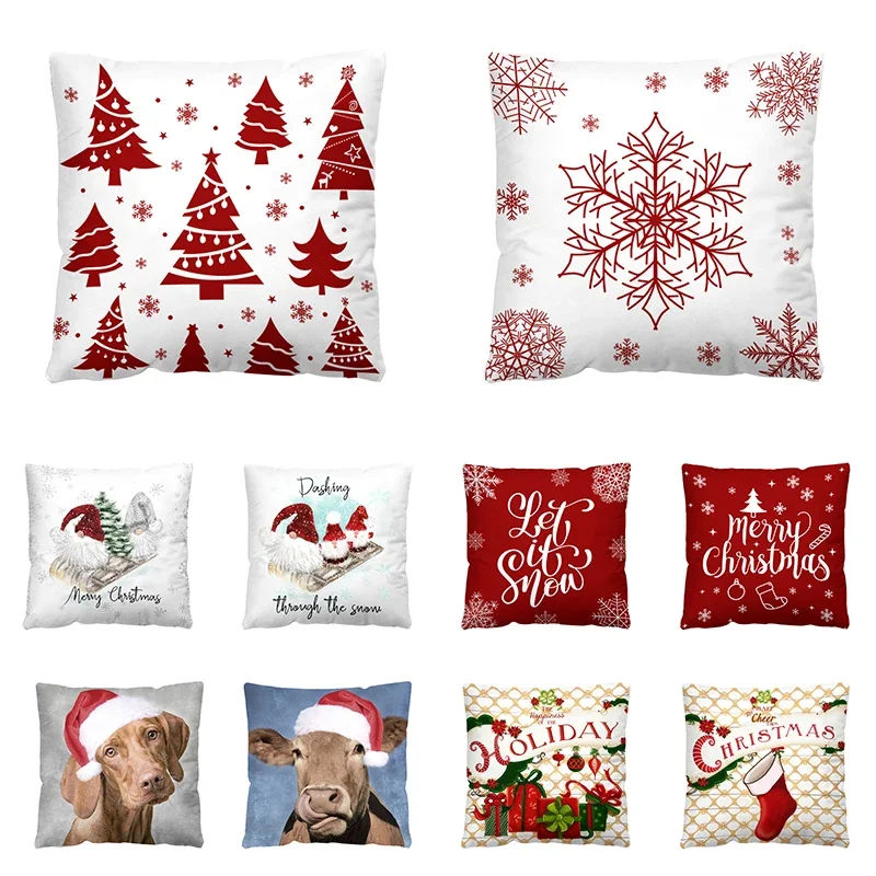 Christmas Home Decoration Throw Pillow Cover 40/45/50/60cm Sofa Office Seat Car Cushion  Bedroom Dormitory Room