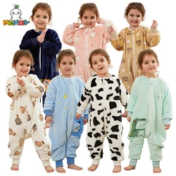 MICHLEY Franela Dos Desenhos Animados Crianças Bebê Saco de Dormir Saco Quente Roupas de Inverno Criança Sleepsack Pijamas Para Meninas Meninos Crianças 1-6T