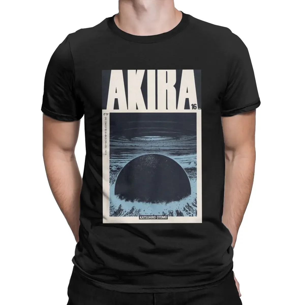 Akira Volume #16 Cover T Shirt for Men 80s future anime Akira Casual Tees Short Sleeve Round Neck T-Shirts Cotton Classic Tops