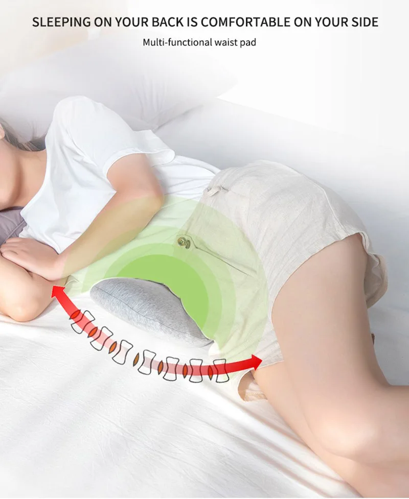 Lumbar Spinal Back Car Seat Back Cushion Pillows Soft Memory Foam Lower Back for Car Seat Office Chair Sleeping Pillow