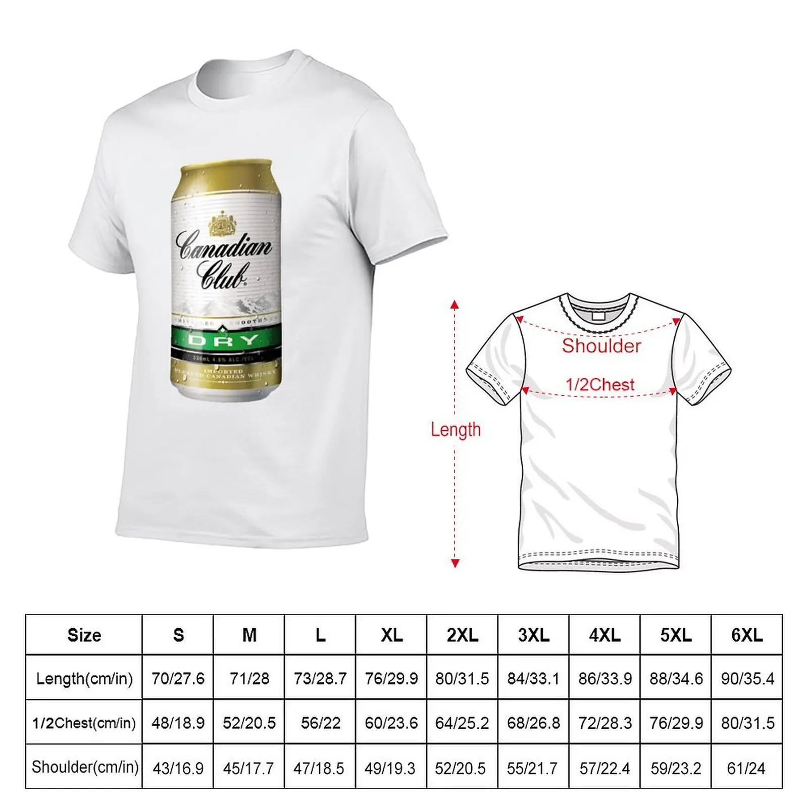 canadian club dry T-Shirt funny t shirts cotton man t shirt cotton T-Shirt