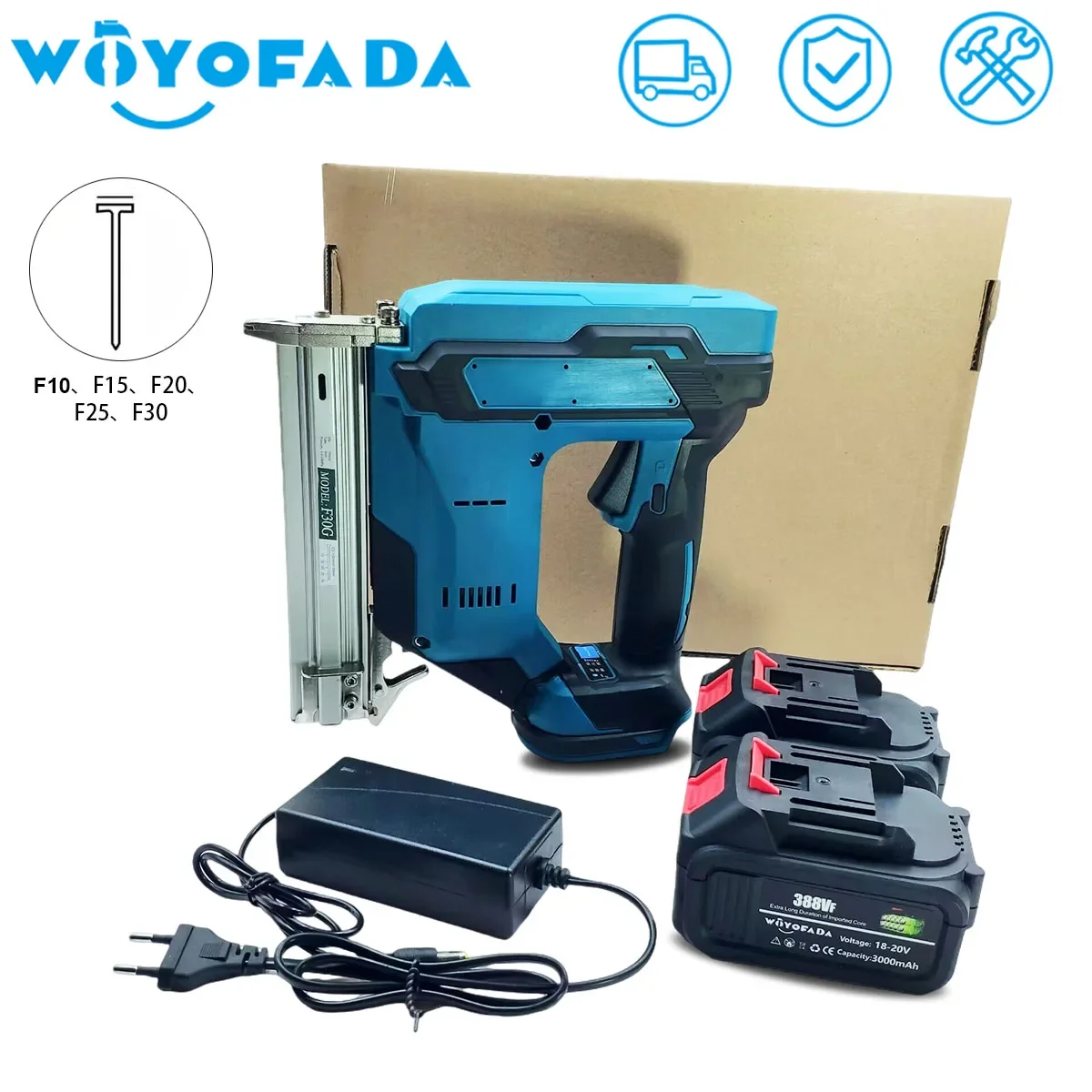 Brushless Electric straight Nail Gun Carpentry Woodworking Tools Stapler Furniture Staple Gun For Makita 18V Battery Power Tool