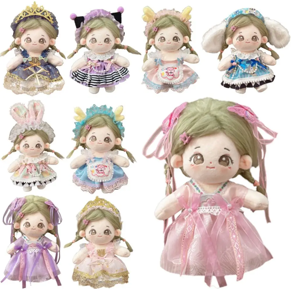 20cm Puppe Kleidung Lolita Dienst mädchen Kleidung mehrfarbige Miniatur Kleid Anzug Cosplay wechselnde Dressing Spiel Puppe Kopf bedeckung Kleid Set