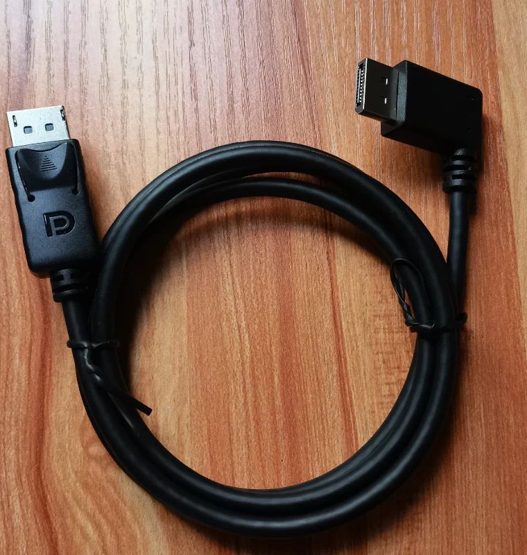 1.5M kabel DisplayPort 1.2 DP 90 stopni pod kątem 4K @ 60Hz 4K @ 122Hz HDR High Speed 32.4gbps Port wyświetlacza męski do Displayport męski