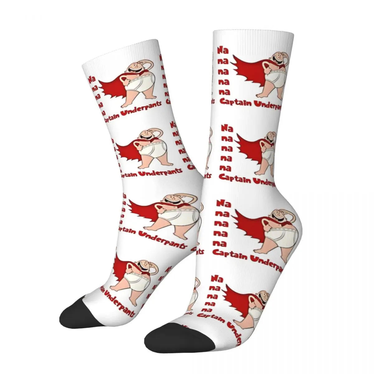 Happy Funny Men's compression Socks Likes To Play Pranks Vintage Harajuku Captain underpants Animation Hip Hop Crew Crazy Sock